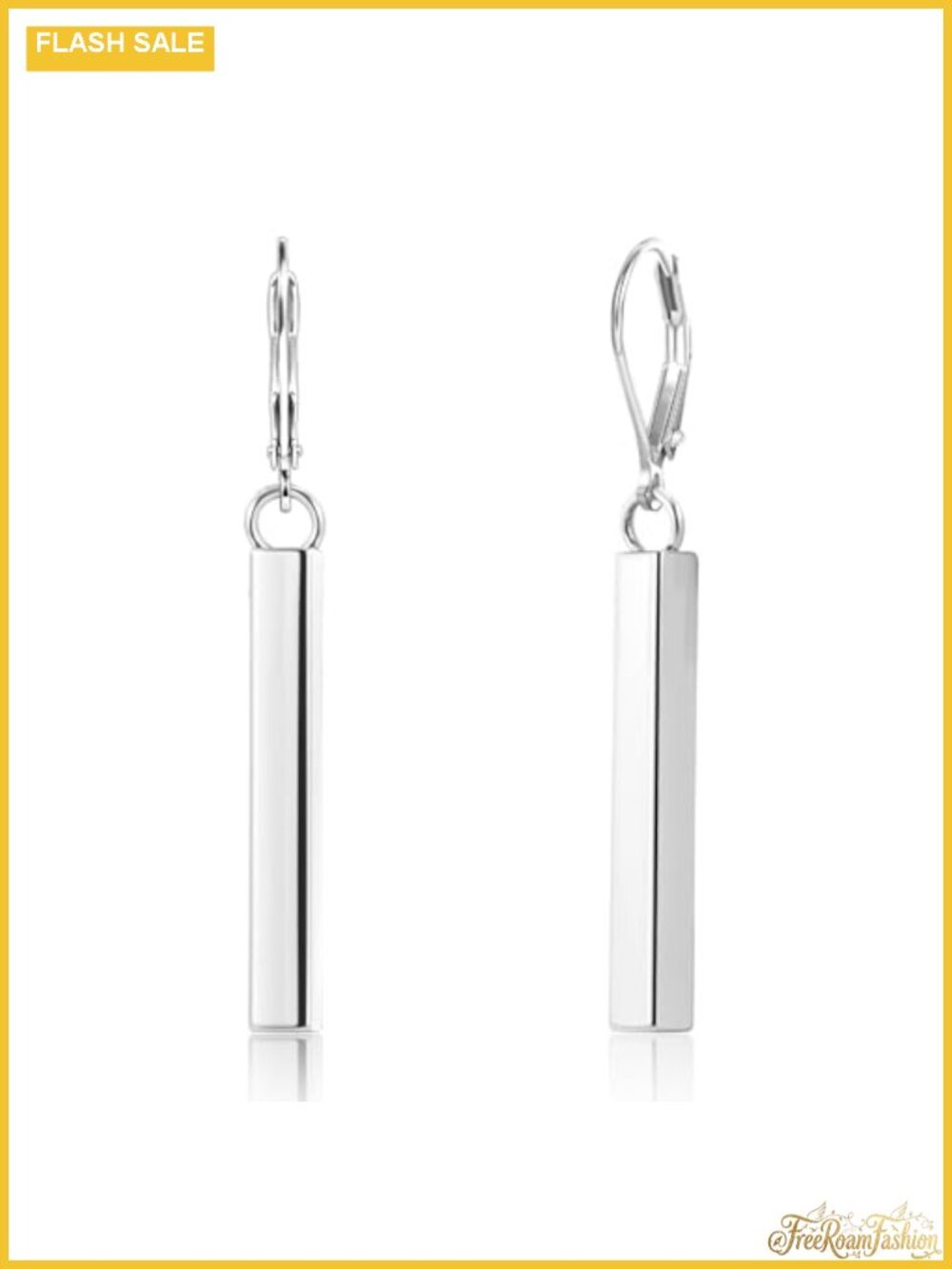 Sterling Silver Bar Dangle Earrings Leverback Drop Minimalist